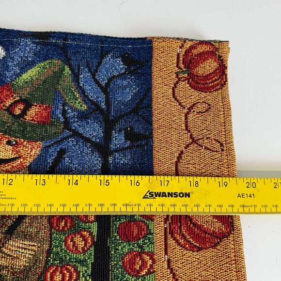 4 Vintage Scarecrow Tapestry Placemat Set Halloween Autumn - Picture 7 of 8